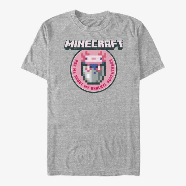 Queens Minecraft - Axolotl Adventures Unisex T-Shirt Heather Grey