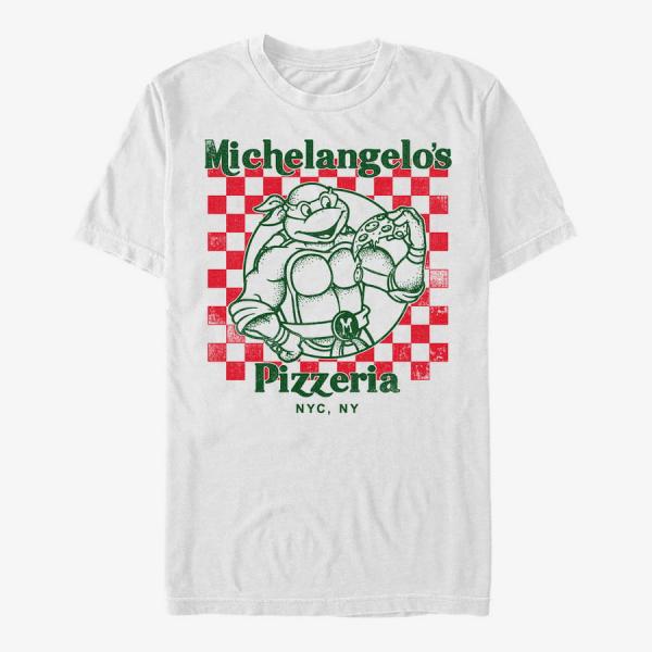 Tričko Merch Paramount Nickelodeon - Mikeys Pizza Unisex T-Shirt White L