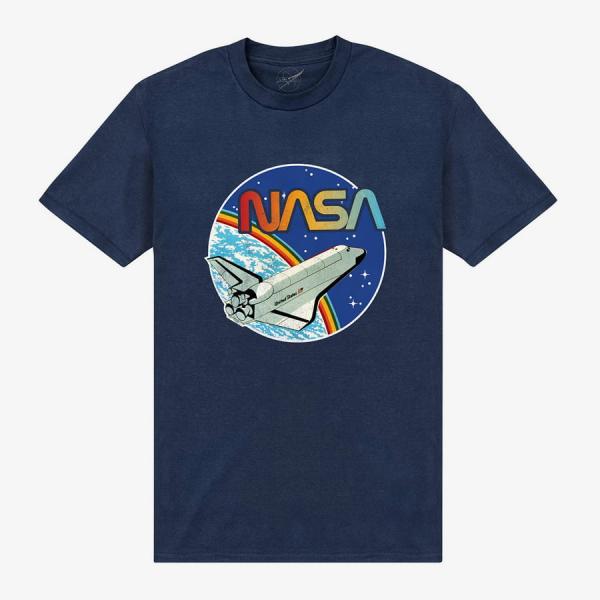 Tričko Merch Park Agencies - NASA Rainbow Unisex T-Shirt Navy L