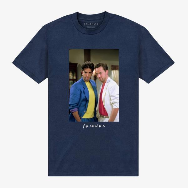 Tričko Merch Park Agencies - Friends Ross & Chandler Unisex T-Shirt Navy XXL