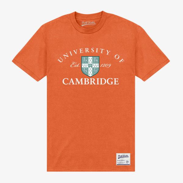 Tričko Merch Park Agencies - University Of Cambridge Est 1209 Unisex T-Shirt Orange L
