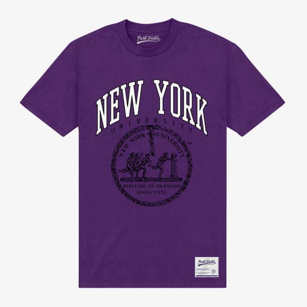 Tričko Merch Park Agencies - New York University Crest Unisex T-Shirt Purple M