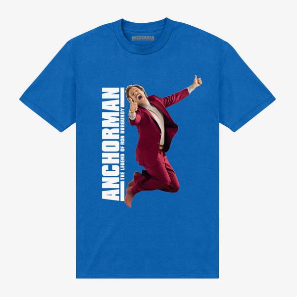 Tričko Merch Park Agencies - Anchorman Jump Unisex T-Shirt Royal Blue S