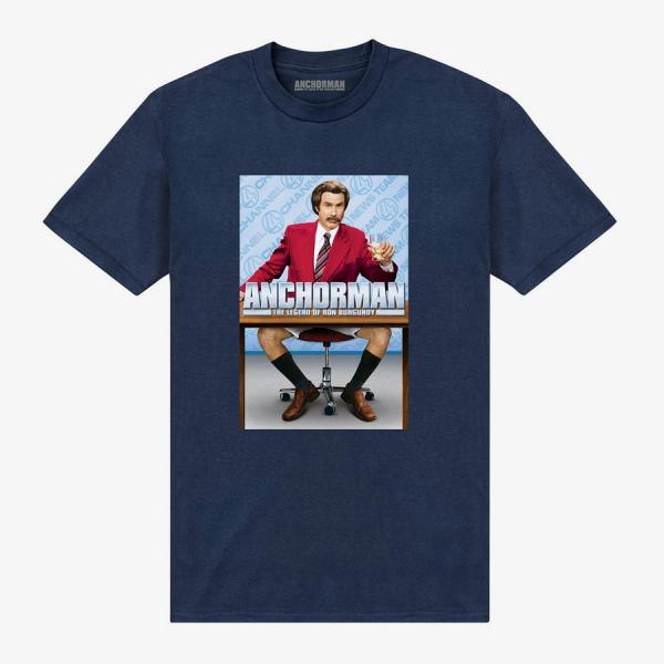 Queens Park Agencies - Anchorman Ron Burgundy Unisex T-Shirt Navy