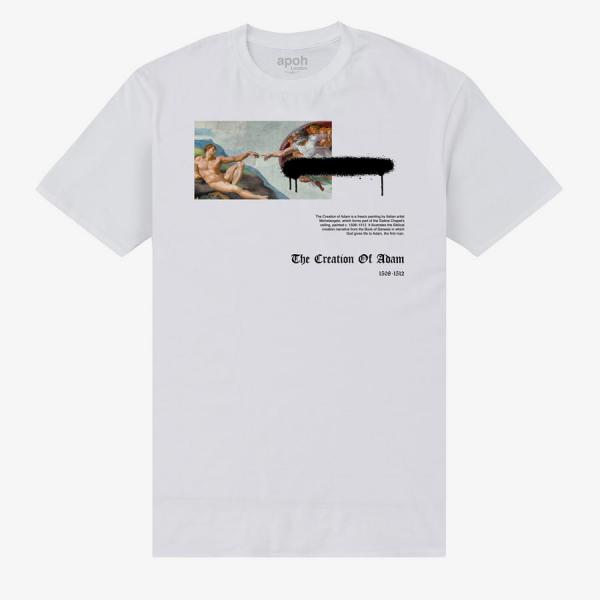 Tričko Merch Park Agencies - APOH Michelangelo First Man Unisex T-Shirt White XXXXL