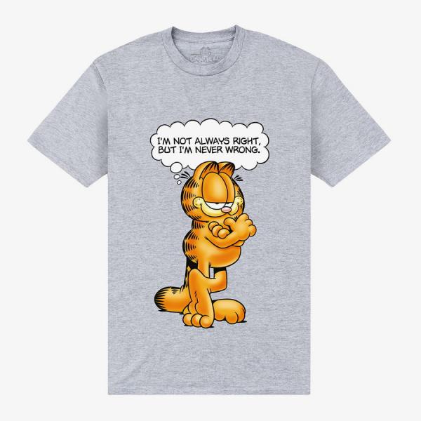 Tričko Merch Park Agencies - Garfield Never Wrong Unisex T-Shirt Sport Grey L