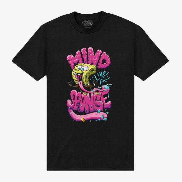 Tričko Merch Park Agencies - SpongeBob SquarePants Mind Sponge Unisex T-Shirt Black XXL