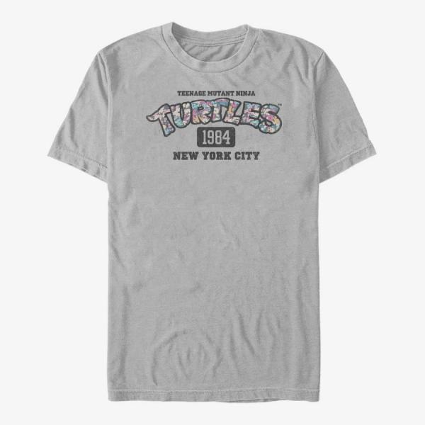 Tričko Merch Nickelodeon Teenage Mutant Ninja Turtles - FLOWER TURTLES LOGO Unisex T-Shirt Ash Grey L