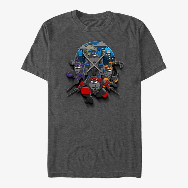 Tričko Merch Nickelodeon Teenage Mutant Ninja Turtles - Heroes in a Half shell Unisex T-Shirt Dark Heather Grey L