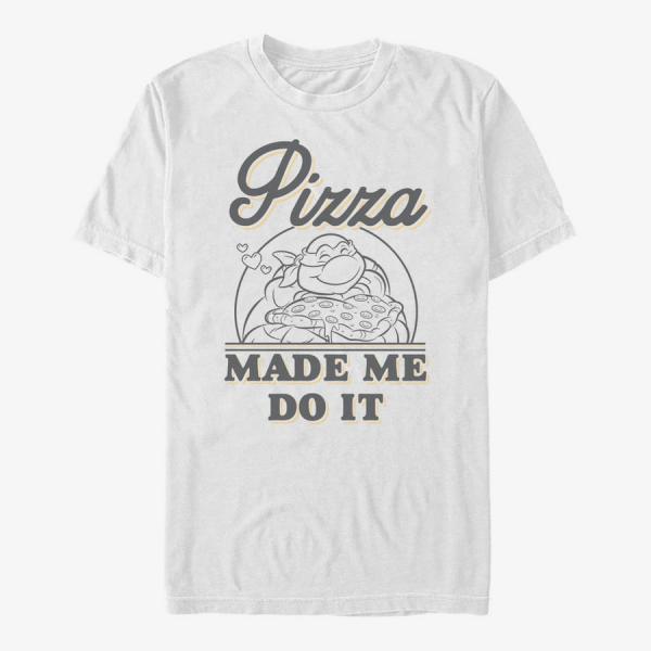 Queens Nickelodeon Teenage Mutant Ninja Turtles - PIZZA MADE ME DO IT Unisex T-Shirt White