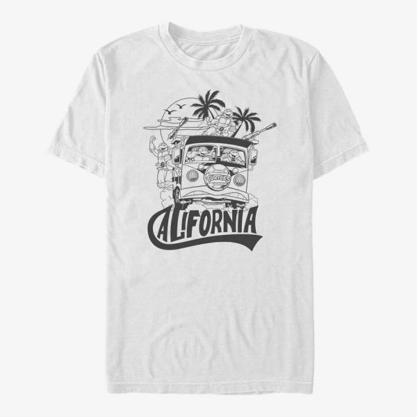 Queens Nickelodeon Teenage Mutant Ninja Turtles - CALIFORNIA Unisex T-Shirt White
