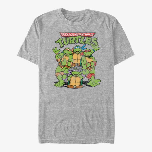 Tričko Merch Nickelodeon Teenage Mutant Ninja Turtles - Turtle Group Unisex T-Shirt Heather Grey M