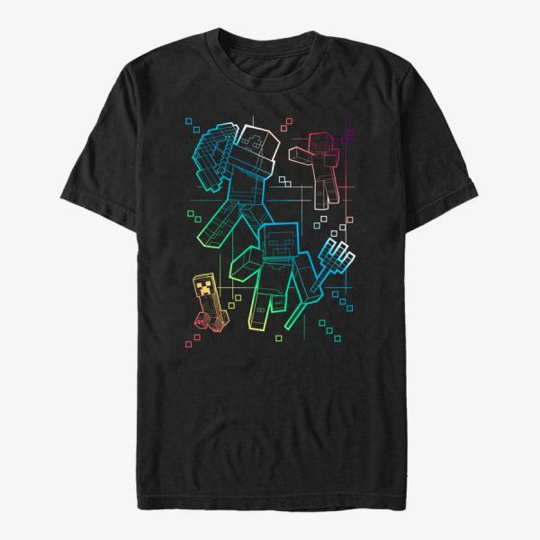 Queens Minecraft - Gradient Lines Unisex T-Shirt Black