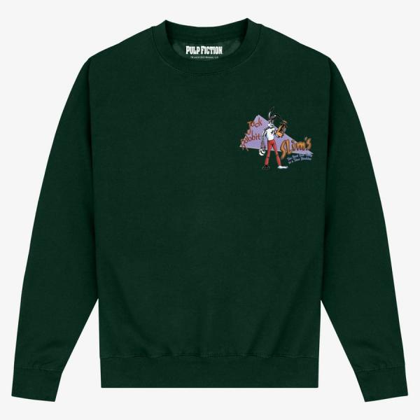 Mikina Merch Pulp Fiction - Jack Rabbit Slim's Unisex Sweatshirt Bottle Green M