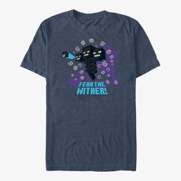 Queens Minecraft - FEAR THE WITHER Unisex T-Shirt Vintage Heather Navy
