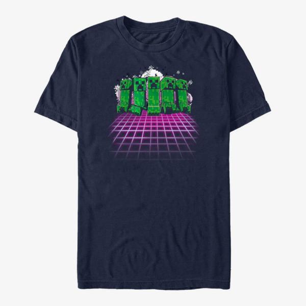 Tričko Merch Minecraft - Born Creeping Unisex T-Shirt Navy Blue XXL