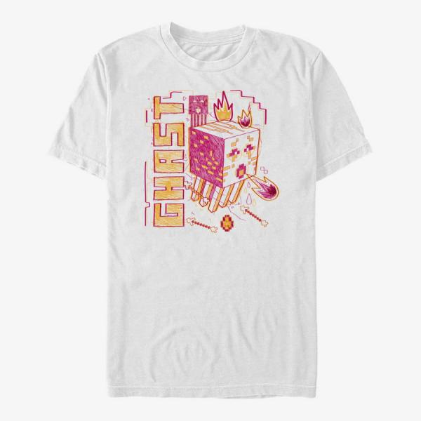 Tričko Merch Minecraft - ACID SKETCH GHAST Unisex T-Shirt White S