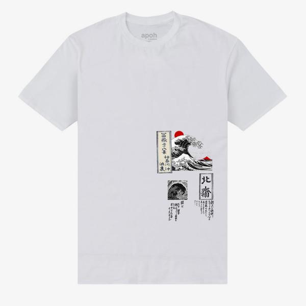 Tričko Merch Park Agencies - APOH Hokusai Great Wave Unisex T-Shirt White XL