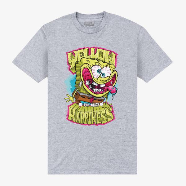 Tričko Merch Park Agencies - SpongeBob SquarePants Yellow Happiness Unisex T-Shirt Sport Grey L