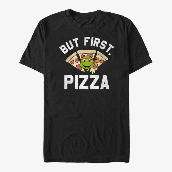 Tričko Merch Nickelodeon Teenage Mutant Ninja Turtles - Pizza First Unisex T-Shirt Black XL
