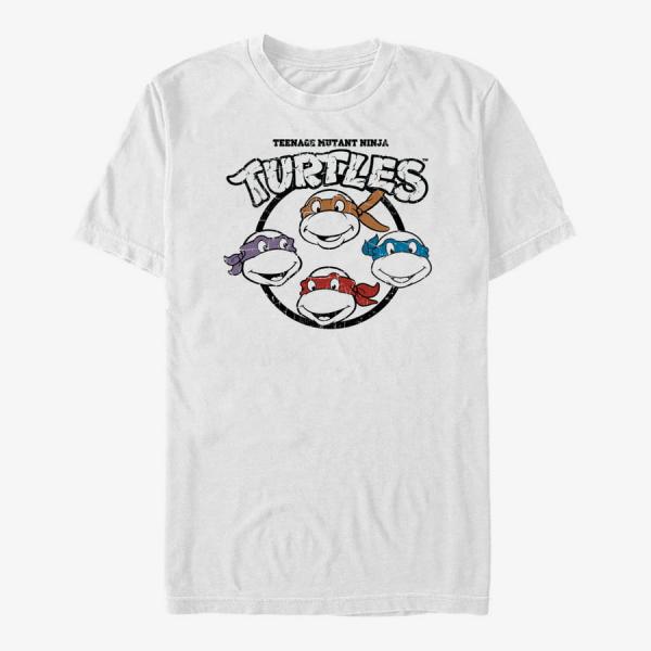 Tričko Merch Nickelodeon Teenage Mutant Ninja Turtles - Four Guys and Logo Unisex T-Shirt White S