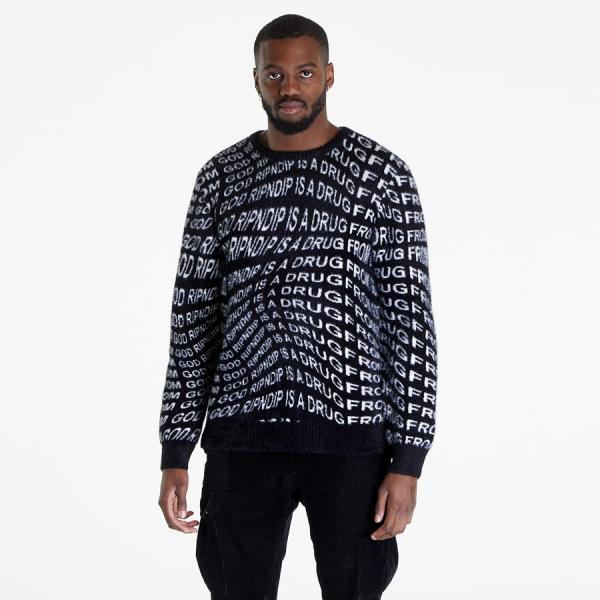 RIPNDIP Drug From God Knit Mohair Sweater Black