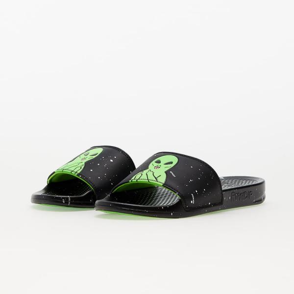 RIPNDIP We Out Here Slides Black & Neon Green