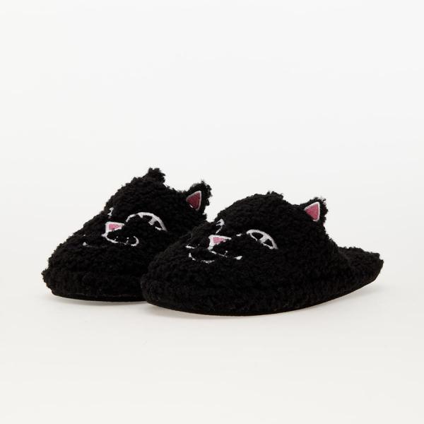 Pantofle RIPNDIP Jerm Face Fuzzy House Slippers Black