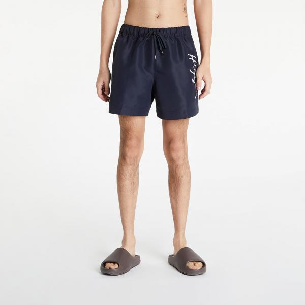 Tommy Hilfiger Mid Length Signature Logo Swim Shorts Black