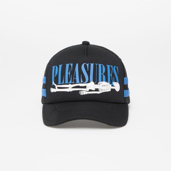 Snapback PLEASURES Bones Trucker Snapback Black