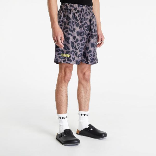 PLEASURES Leopard Running Short Brown