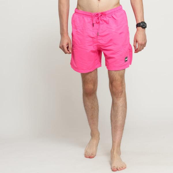 Urban Classics Block Swim Shorts NEON PINK