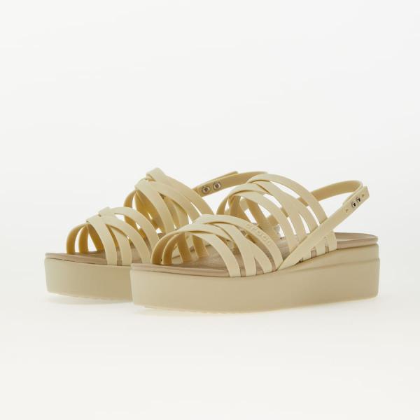 Crocs Brooklyn Strappy Low Wedge Bone
