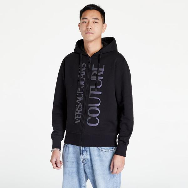 Versace Jeans Couture R Logo Petrol Brushed Sweatshirt Black