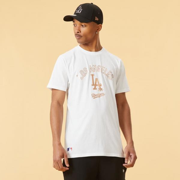 New Era MLB Metallic Graphic Tee Los Angeles Dodgers White