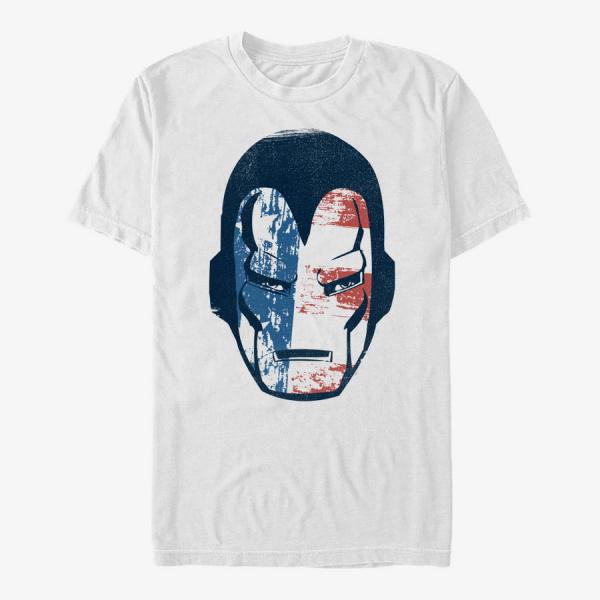Tričko Merch Marvel Avengers Classic - Iron Man Americana Unisex T-Shirt White XL