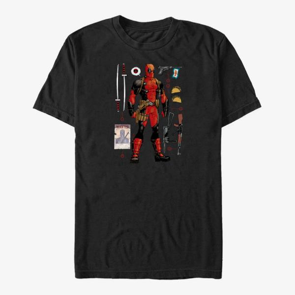 Tričko Merch Marvel Deadpool - Items Unisex T-Shirt Black XXL