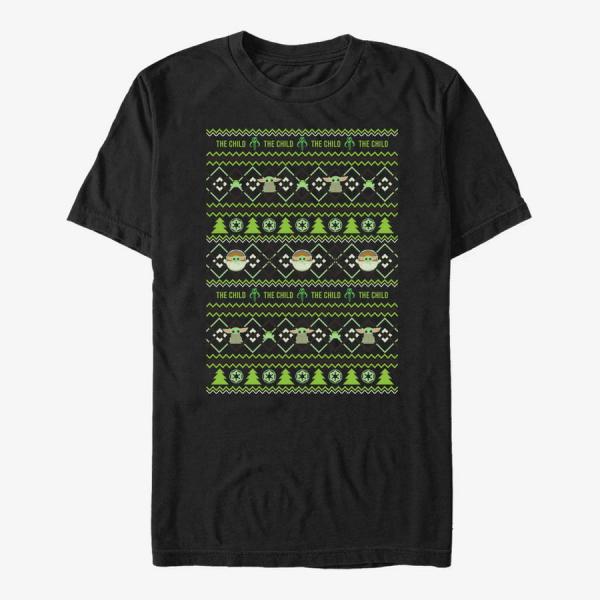 Tričko Merch Star Wars: The Mandalorian - The Cute Ugly Sweater Unisex T-Shirt Black M