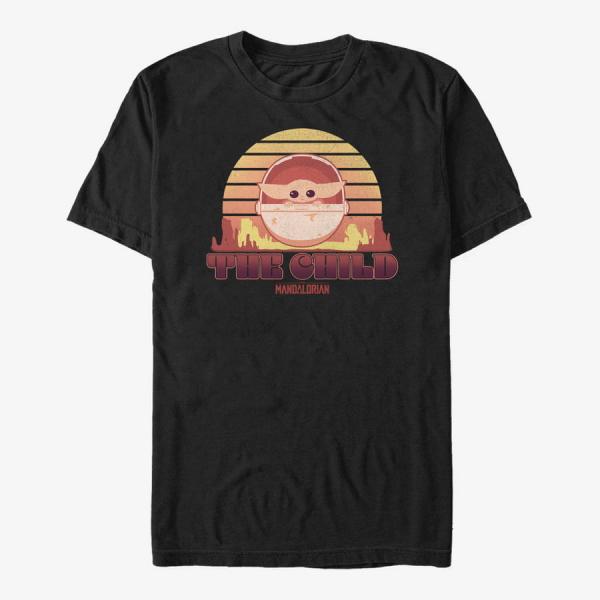 Tričko Merch Star Wars: The Mandalorian - Sunset Child Unisex T-Shirt Black L