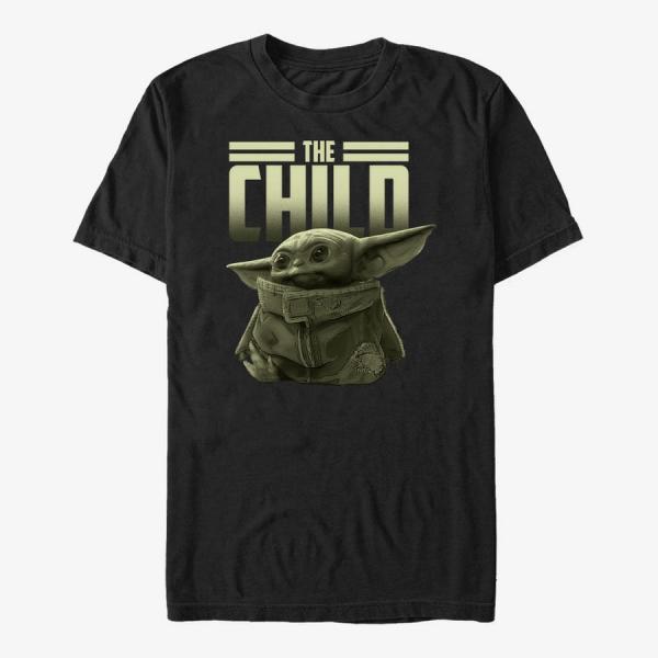 Tričko Merch Star Wars: The Mandalorian - Green Child Unisex T-Shirt Black S