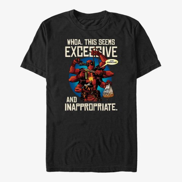 Tričko Merch Marvel Deadpool - Excessive and Innapropriate Unisex T-Shirt Black XL