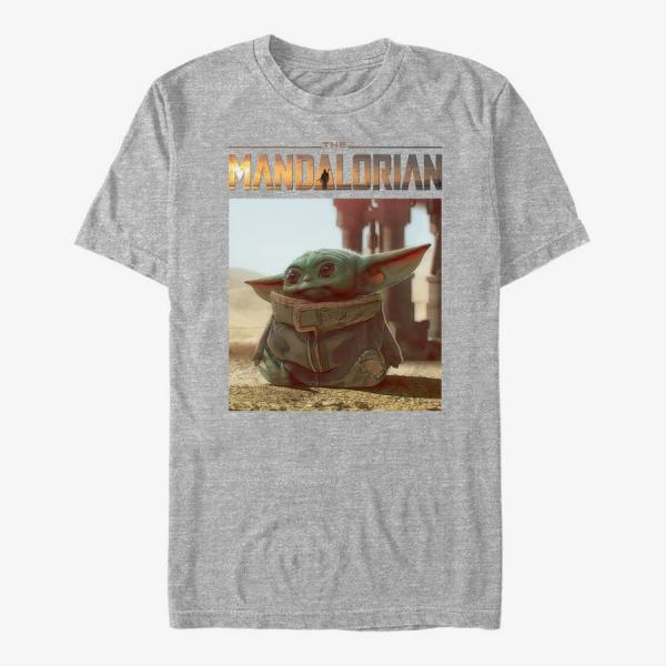 Tričko Merch Star Wars: The Mandalorian - Yo Baby Unisex T-Shirt Heather Grey XXXL