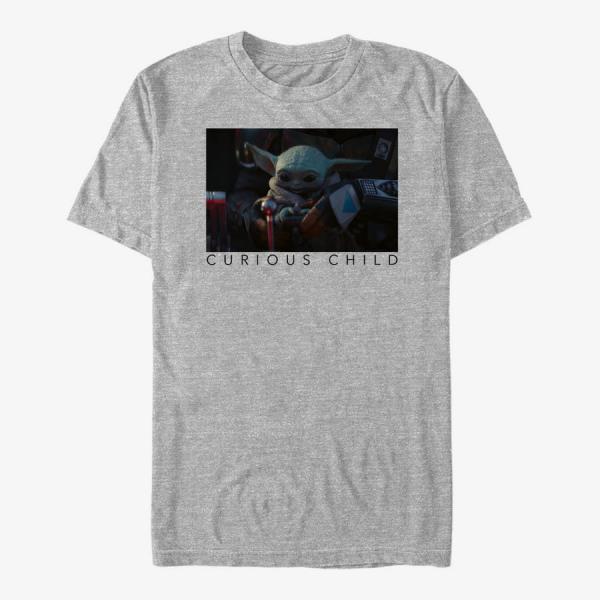Tričko Merch Star Wars: The Mandalorian - Curious Photo Unisex T-Shirt Heather Grey XXL