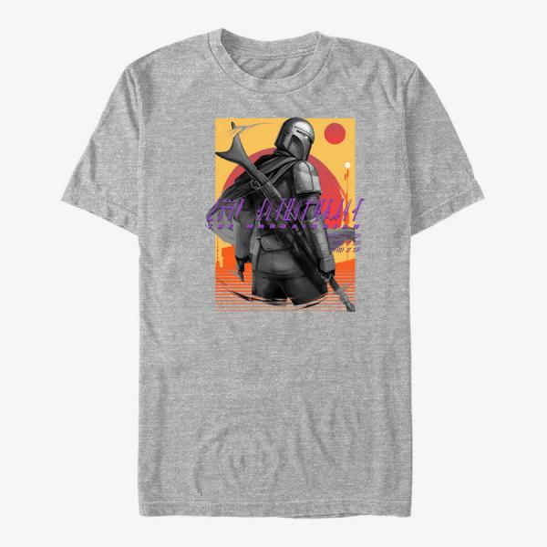 Tričko Merch Star Wars: The Mandalorian - Western Slinger Unisex T-Shirt Heather Grey XL