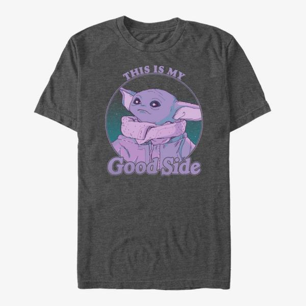 Tričko Merch Star Wars: The Mandalorian - Good Side Unisex T-Shirt Dark Heather Grey L