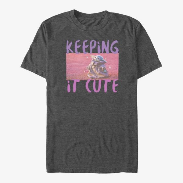 Queens Star Wars: The Mandalorian - Keeping It Cute Unisex T-Shirt Dark Heather Grey