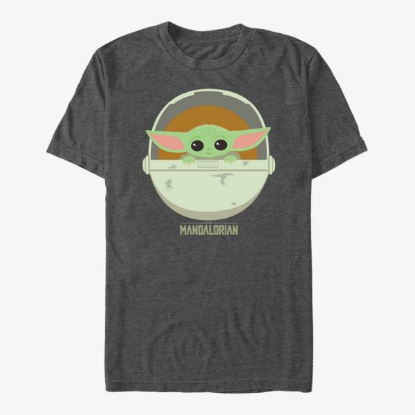 Queens Star Wars: The Mandalorian - The Child Cute Bassinet Unisex T-Shirt Dark Heather Grey