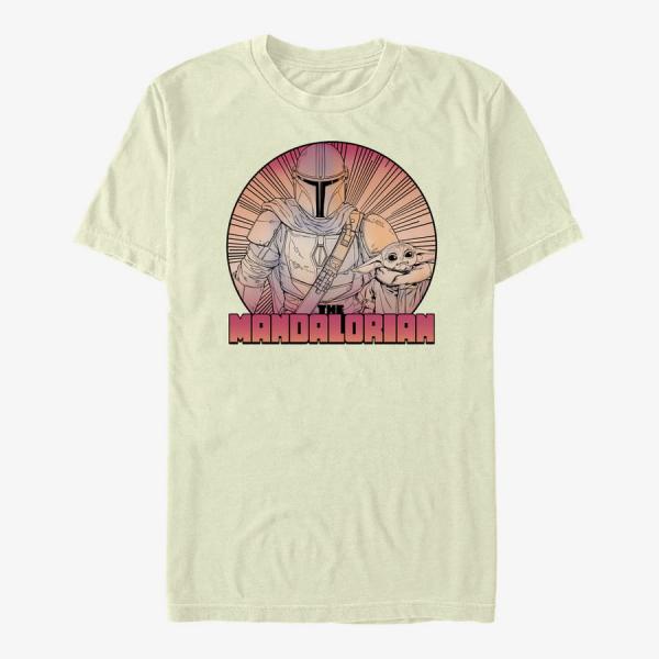 Tričko Merch Star Wars: The Mandalorian - Inside the Lines Unisex T-Shirt Natural XXL