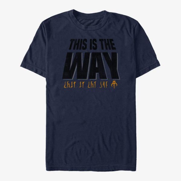 Tričko Merch Star Wars: The Mandalorian - Mandalorian Way Unisex T-Shirt Navy Blue L
