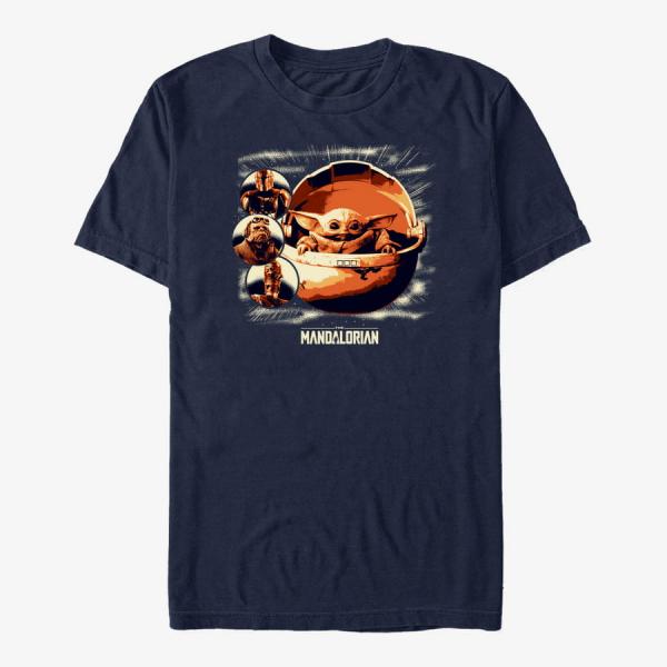 Queens Star Wars: The Mandalorian - Child Group Unisex T-Shirt Navy Blue